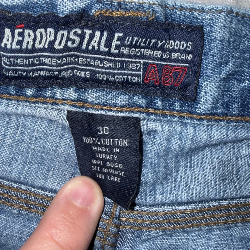 Aeropostale‎ Mens Carpenter Shorts Light Wash Blue Denim Utility Size 30 W31 L10